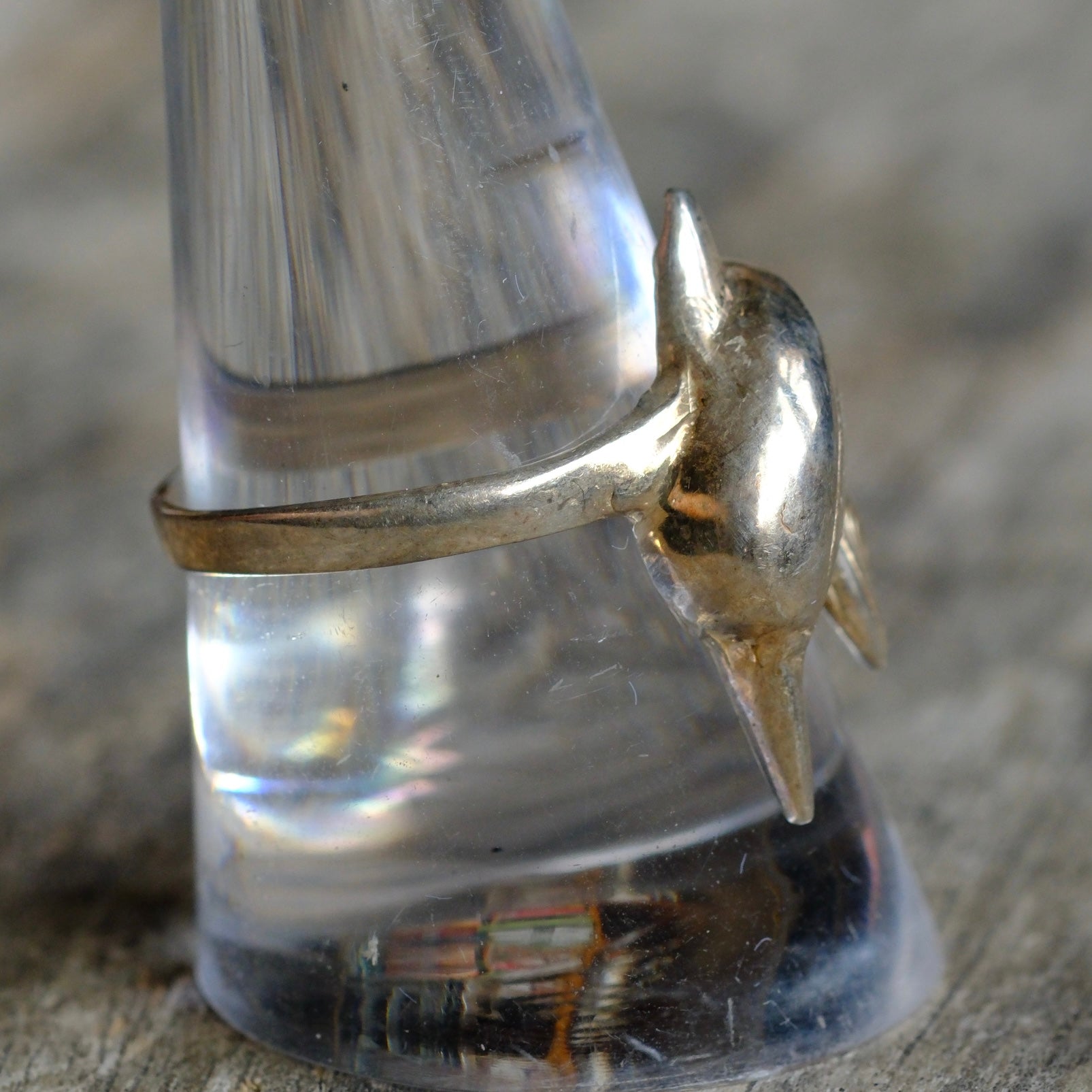 Vintage Sterling Silver Dolphin Ring 9
