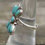 Vintage Sterling Turquoise Cluster Ring 7