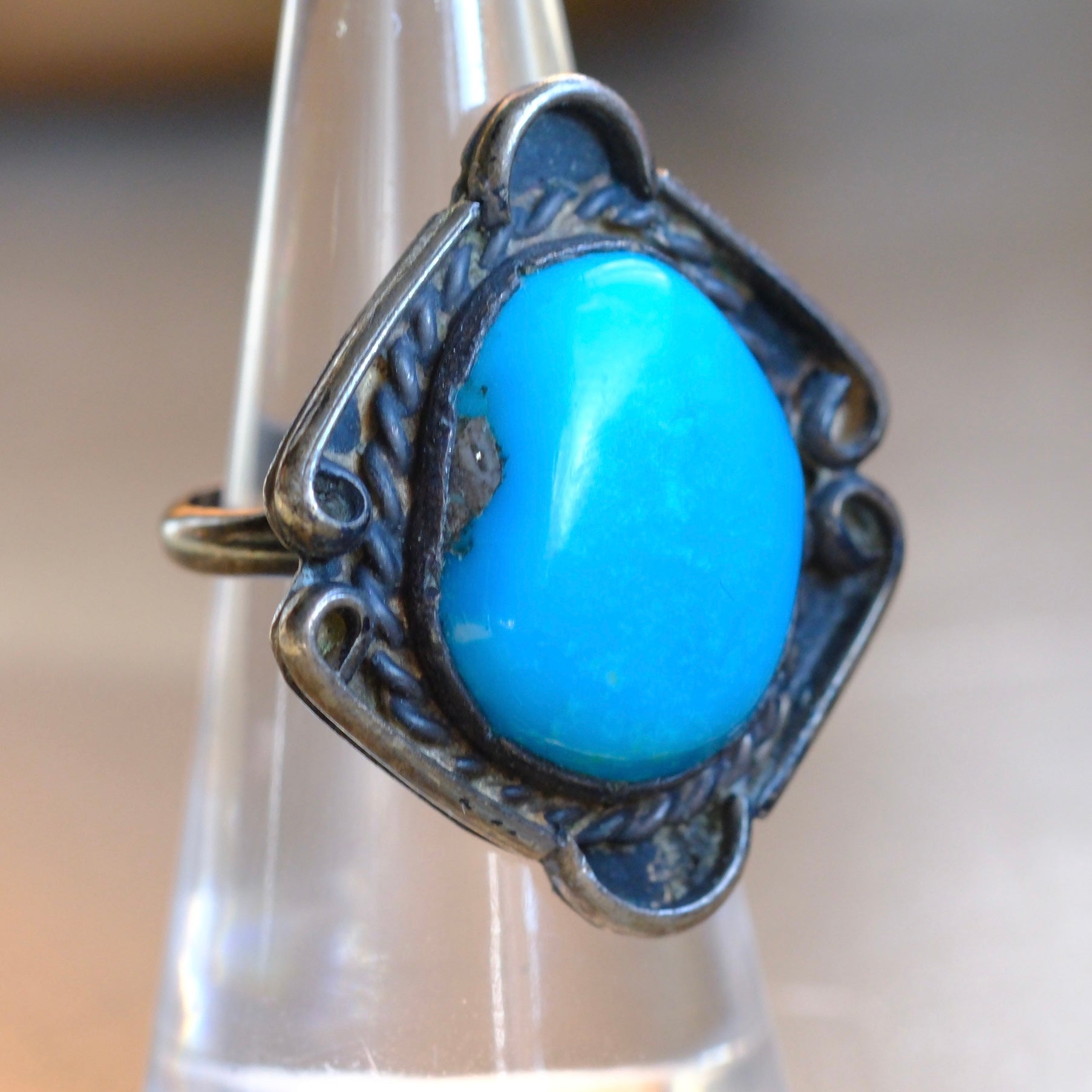 Vintage Sterling Turquoise Ring 6