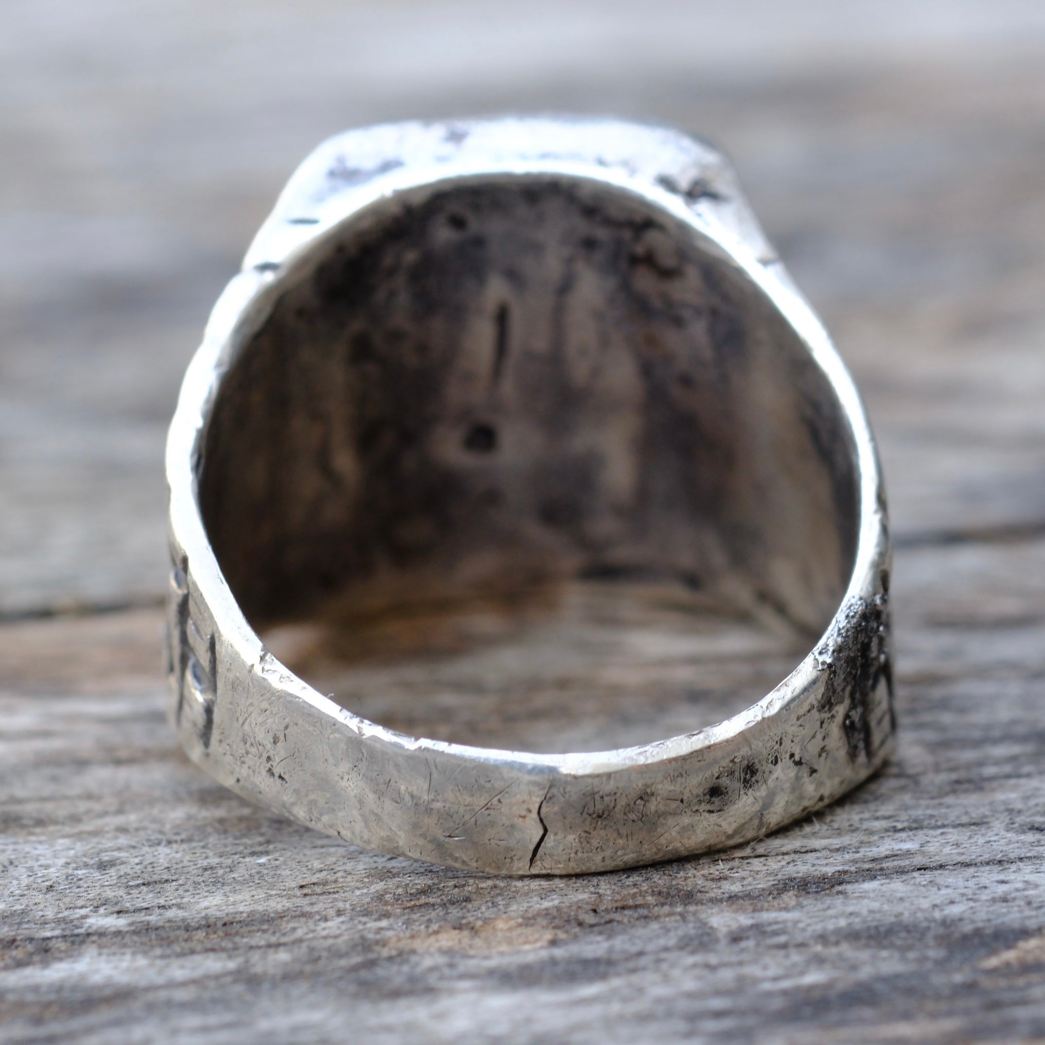 Vintage Sterling Turquoise and Coral Inlay Sunrise Ring 10