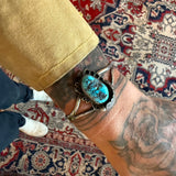 Vintage Sterling Turquoise Feather Cuff