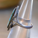 Vintage Sterling Opalite Inlay Ring 5.75