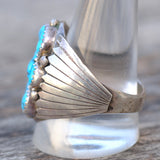 Vintage Sterling Chunky Turquoise Cluster Ring 13