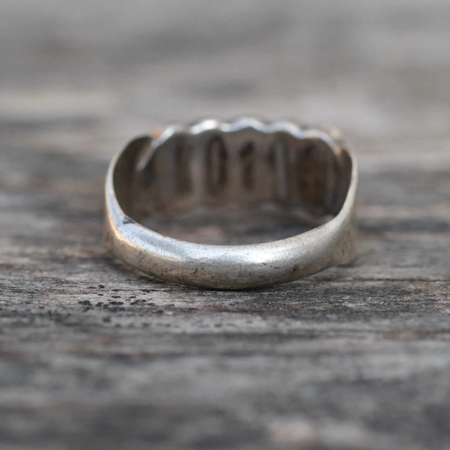 Vintage Sterling Turquoise Inlay Band Ring 5.25