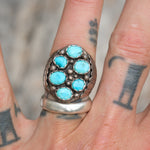 Vintage Sterling 6-Stone Turquoise Ring 8