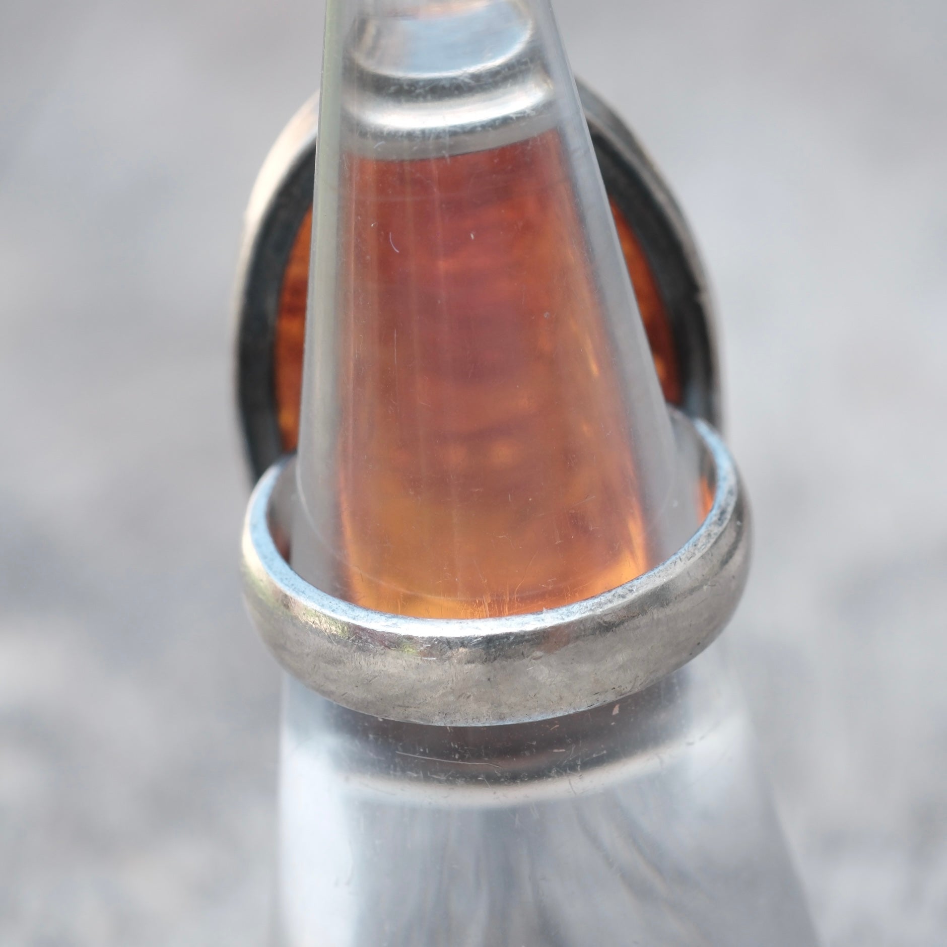 Vintage Sterling Amber Ring 6.5