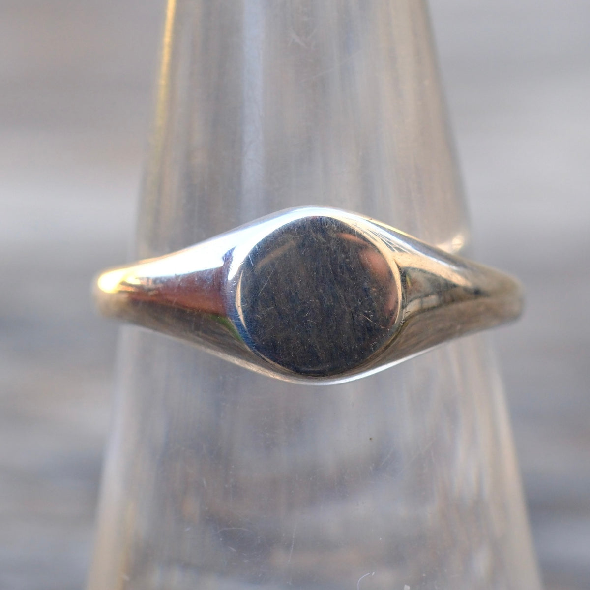 Vintage Sterling Silver Skinny Signet Band Ring 6.75