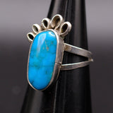 Vintage Sterling Turquoise Ring 5.25