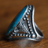 Vintage Sterling Turquoise Arrowhead Ring 7.5