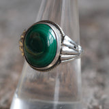 Vintage Sterling Malachite Ring 8