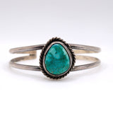 Vintage Sterling Turquoise Roper Cuff Bracelet