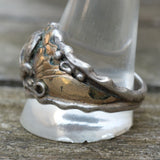 Vintage Sterling And Copper Eagle Ring 13.5