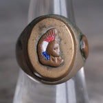 Vintage Mixed Metal Mexican Chief Souvenir Ring 8.5