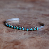 Vintage Sterling Snake Eye Turquoise Cuff Bracelet 6.5"