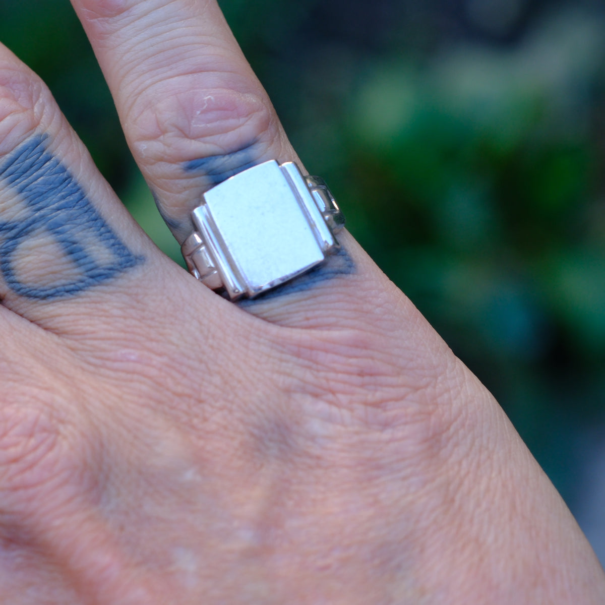 Vintage Sterling Silver Signet Ring 6.5