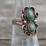 Vintage Sterling 2-Stone Turquoise Ring 7