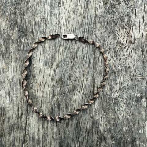 Vintage Sterling Woven Chain Bracelet