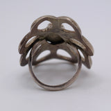 Vintage Sterling Silver Sandcast Turquoise Ring 6.25