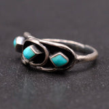 Vintage Sterling Turquoise Band 5.5