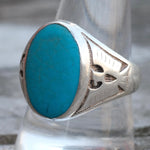 Vintage Sterling Turquoise Thunderbird Ring 11