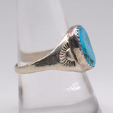 Vintage Sterling Turquoise Stamped Band Ring 9.25