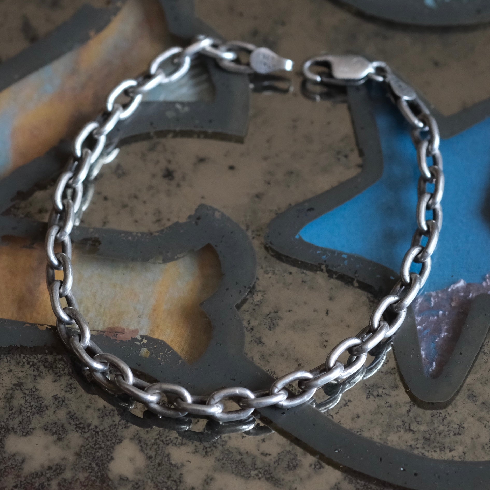 Vintage Sterling Silver Chain Bracelet 7.75"