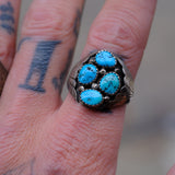 Vintage Sterling 4-Stone Turquoise Ring 11