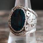 Vintage Sterling Abalone Ring 10.75