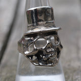 Vintage White Bronze Biker Ring 8.75