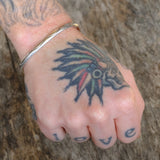 Vintage Sterling Stamped Cuff Bracelet