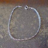 Vintage Sterling Silver Twisted Chain Bracelet 7"