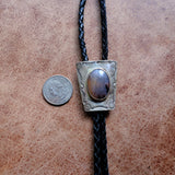 Vintage Sterling Petrified Wood Bolo Tie