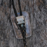 Vintage Sterling Turquoise and Coral Feather Bolo Tie