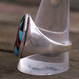 Vintage Sterling Zuni Inlay Ring 11.5