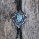 Vintage Sterling Matrix Turquoise Bolo Tie