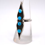 Vintage Sterling 4-Stone Turquoise Ring 6.5