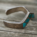 Vintage Sterling Turquoise Inlay Cuff