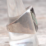Vintage Sterling Turquoise and Onyx Inlay Ring 10.25