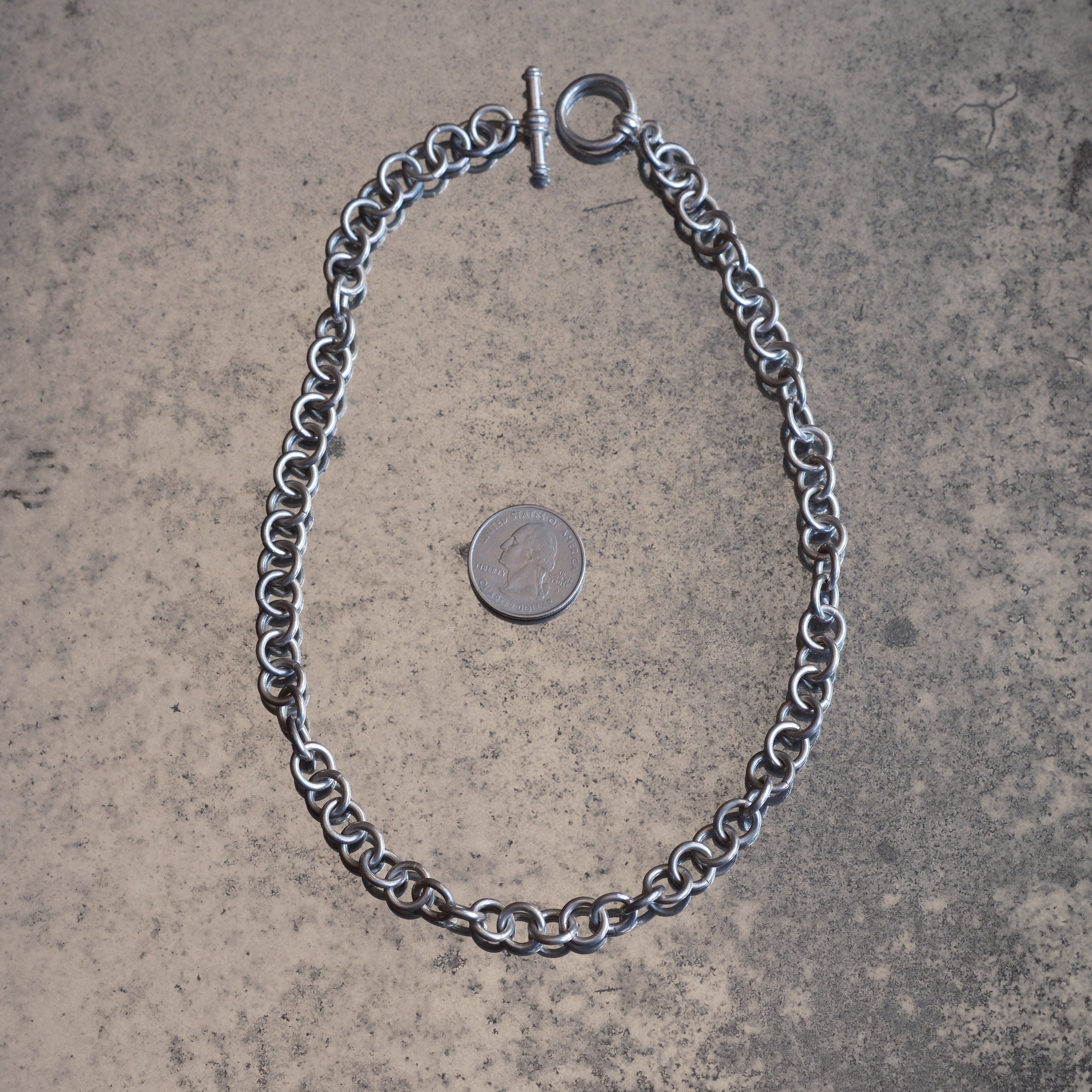 Heavy Vintage Sterling Silver Chain Necklace 18"