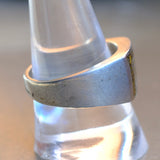 Vintage Sterling Tigers Eye Chip Inlay Ring 10.75