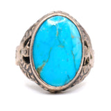 Vintage Sterling Turquoise Thunderbird Ring 11.5