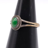 Vintage Sterling Malachite Ring 6.75