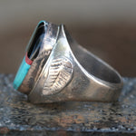 Vintage Sterling Inlay Ring 9