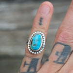 Vintage Sterling Turquoise Ring 4.25