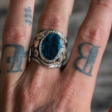 Vintage Sterling Abalone Ring 10.75