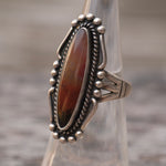 Vintage Sterling Petrified Wood Ring 4.75