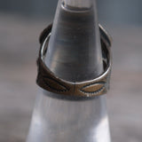 Vintage Sterling Turquoise Stamped Band Ring 5.25