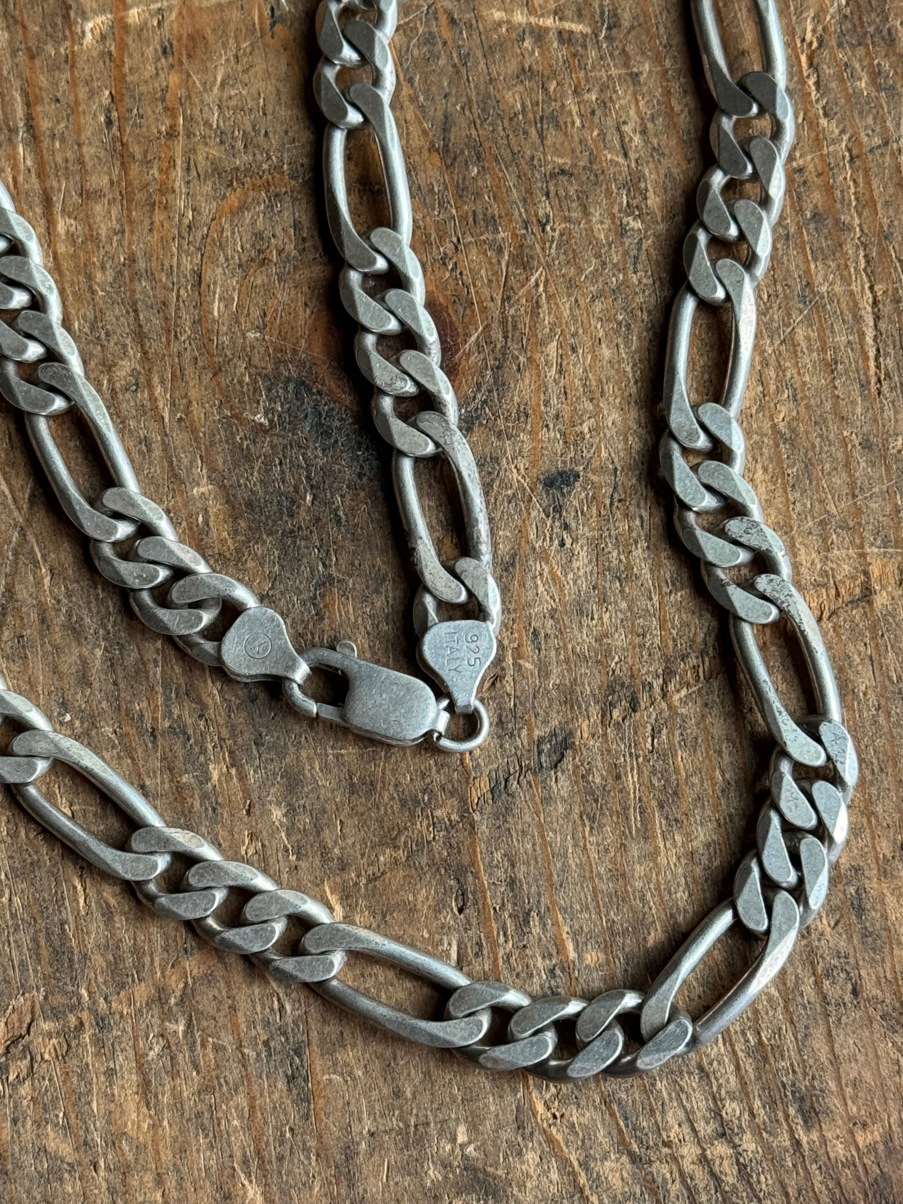 Vintage Sterling Silver 18” Chunky Figaro Chain
