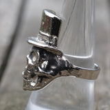Vintage White Bronze Biker Ring 8.75