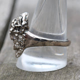 Vintage White Bronze Biker Ring 12